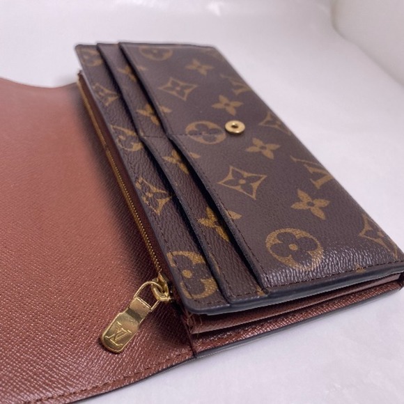 LOUIS VUITTON Portefeuille Sarah Monogram M60531 Brown Long Wallet LV - Picture 14 of 15